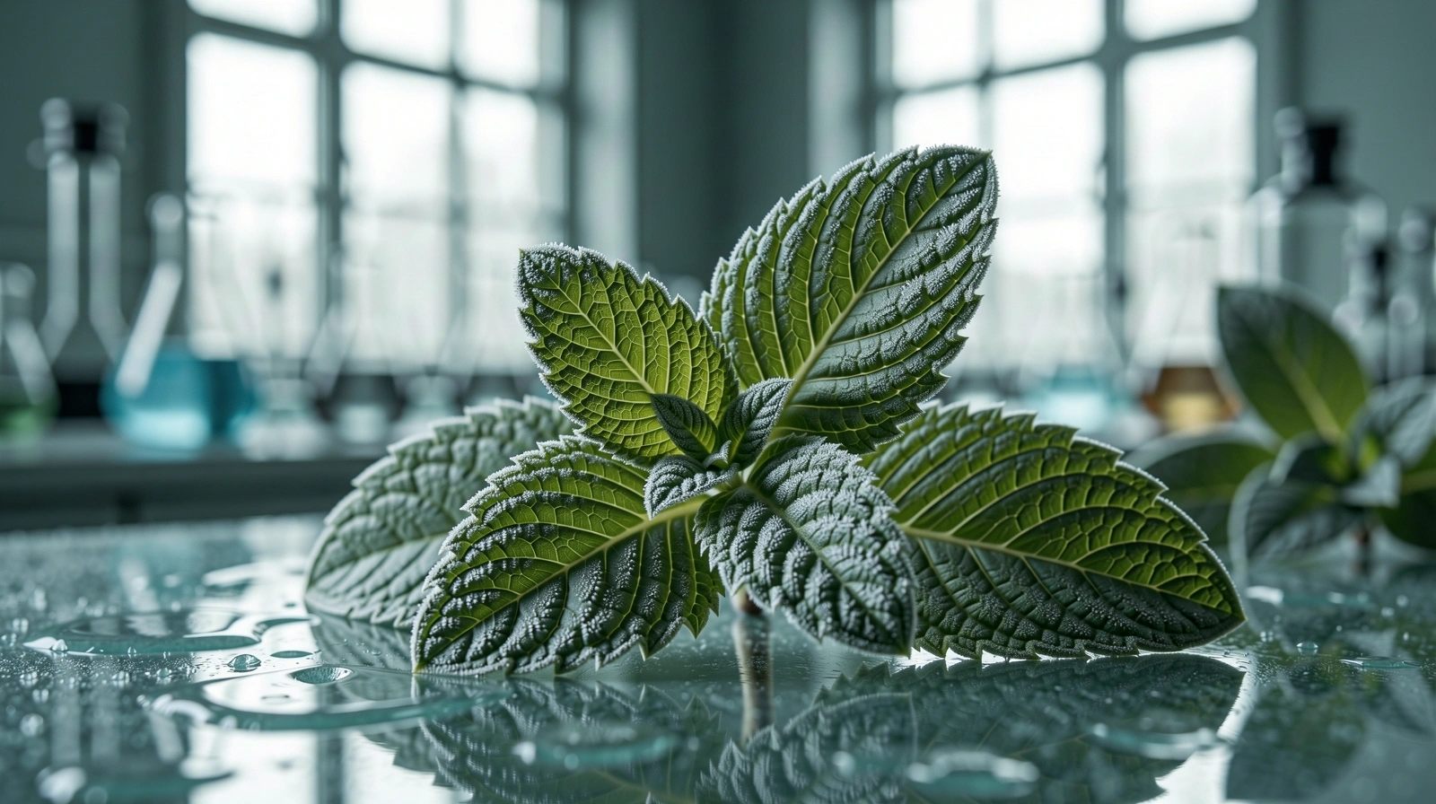 Frische Kräuter in makroskopischer Detailaufnahme